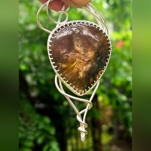 Moss agate pendant